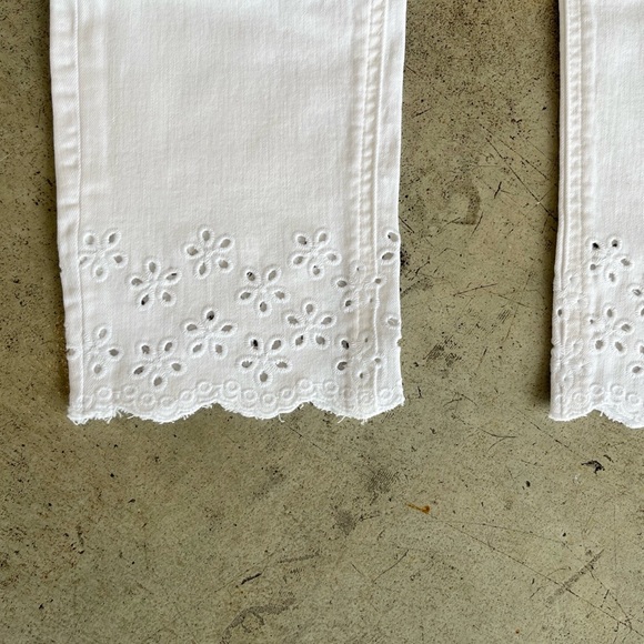 Jen7 by 7 For All Mankind NWT Eyelet-Hem Skinny Ankle Jeans in White - Picture 6 of 9